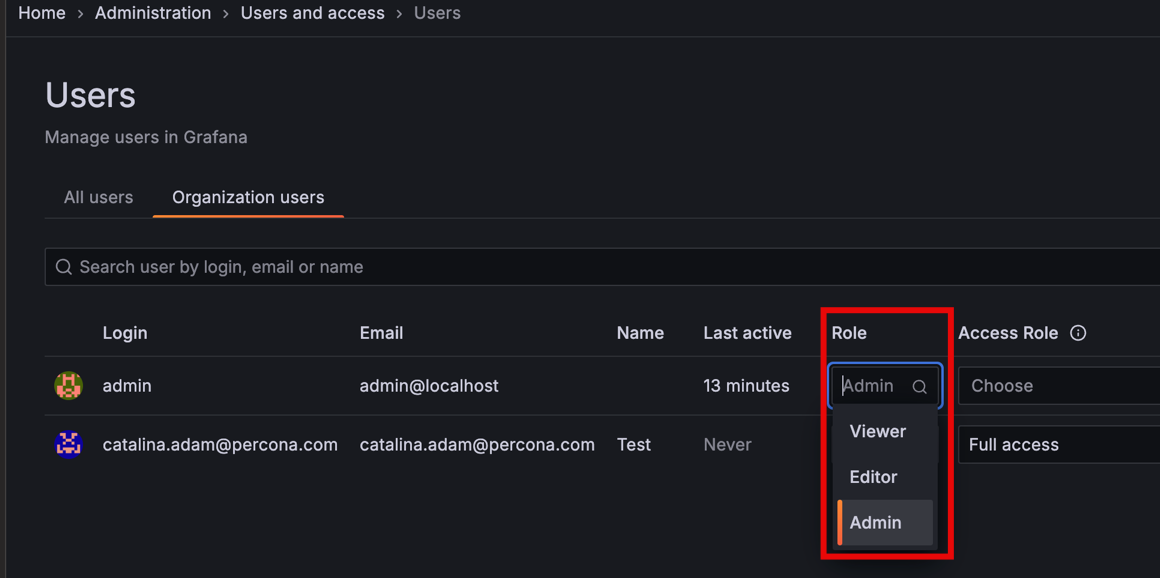 PMM Access Control - Assign role
